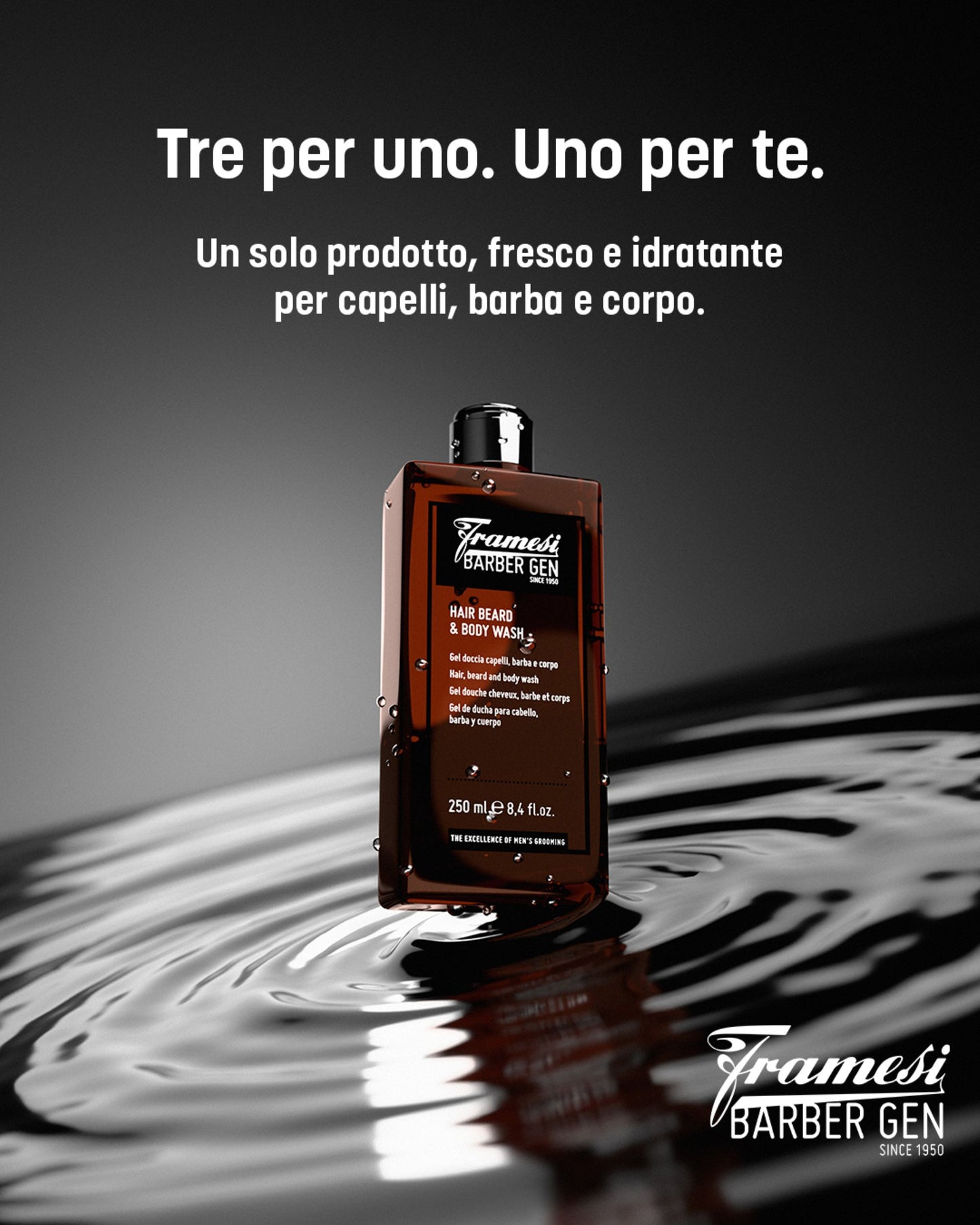 FRAMESI BARBER GEN - HAIR,BEARD & BODYWASH 250ml